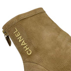 Chanel Boots Short Shoes Coco Mark Logo Nubuck Brown — view 9