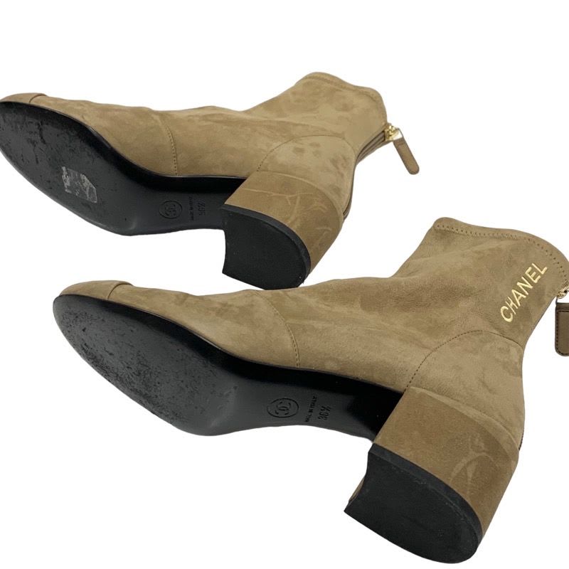 Chanel Boots Short Shoes Coco Mark Logo Nubuck Brown — view 5