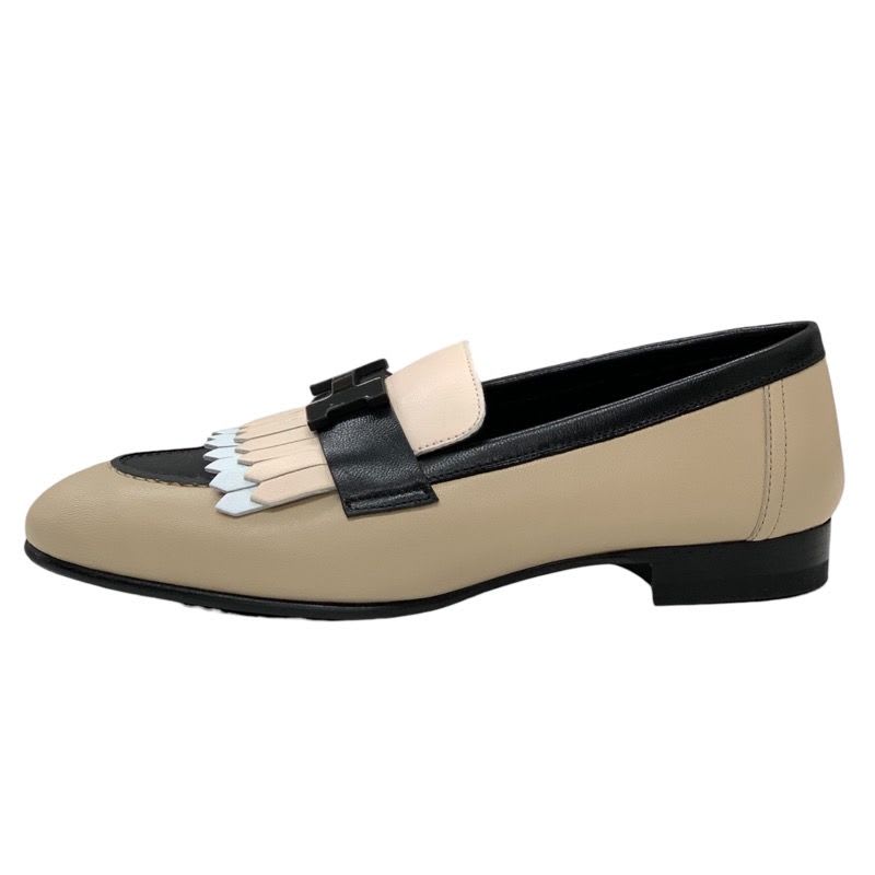 Hermes Royal Loafer Leather Shoes Moccasins Flat Hhardware — view 4