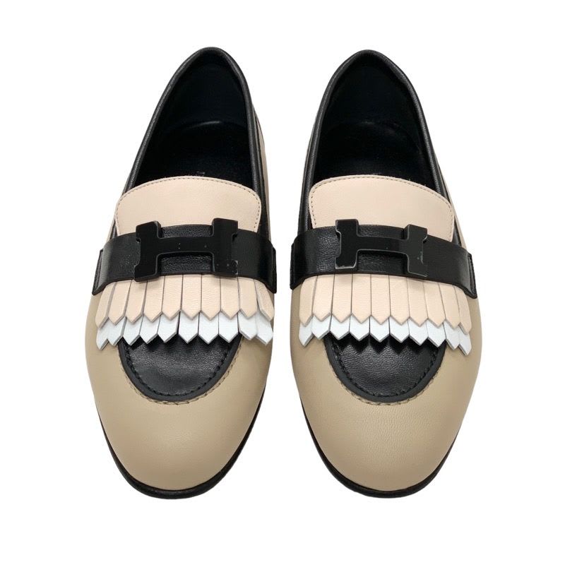 Hermes Royal Loafer Leather Shoes Moccasins Flat Hhardware — view 3