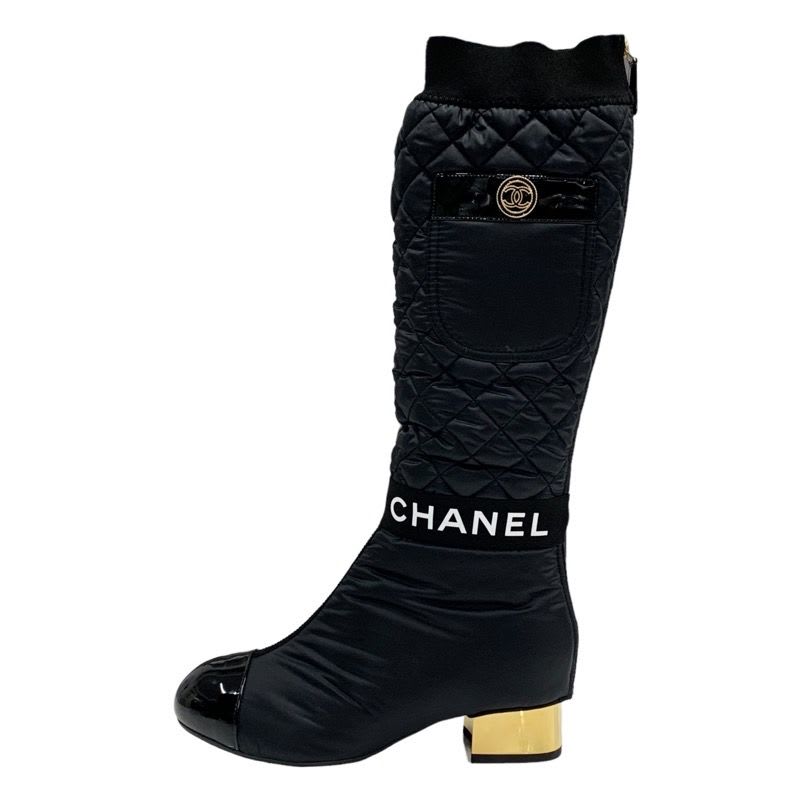 Chanel Boots Long Short 2-Way Coco Mark Logo Quilted Pocket — view 3
