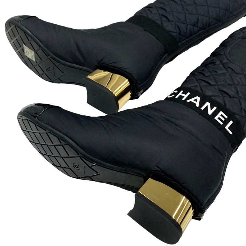 Chanel Boots Long Short 2-Way Coco Mark Logo Quilted Pocket — view 5