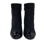 Chanel Boots Short Shoes Fabric Patent Black Coco Mark Pearl — view 2