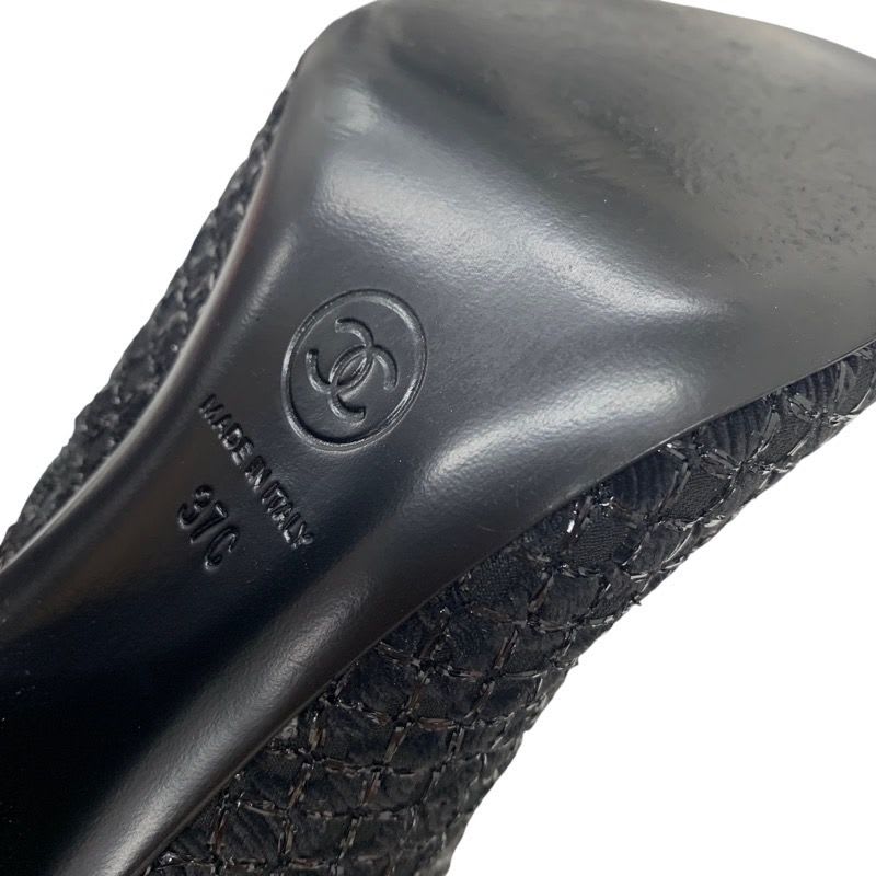 Chanel Boots Short Shoes Fabric Patent Black Coco Mark Pearl — view 8