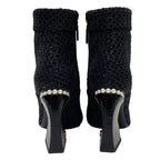 Chanel Boots Short Shoes Fabric Patent Black Coco Mark Pearl — view 5