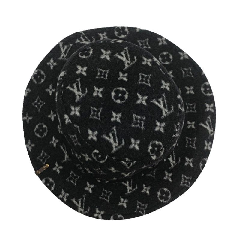 Louis Vuitton Bob Carey On Monogram Hat Wool Black White Bucket Reversible — view 2