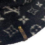 Louis Vuitton Bob Carey On Monogram Hat Wool Black White Bucket Reversible — view 4