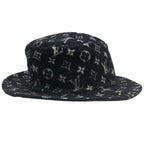 Louis Vuitton Bob Carey On Monogram Hat Wool Black White Bucket Reversible — view 3