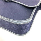 Hermes Shoulder Bag Buenaventura PM Leather Canvas Navy