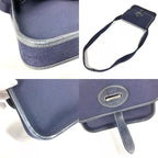 Hermes Shoulder Bag Buenaventura PM Leather Canvas Navy