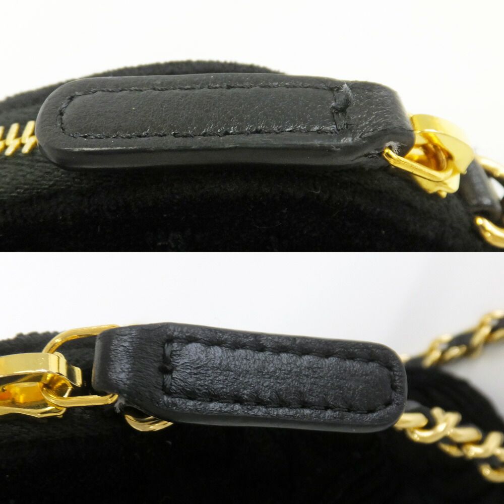 Chanel 25 A Camellia Clutch Shoulder Bag CC Logo Velvet Gold Hardware — view 5