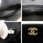 Chanel 25 A Camellia Clutch Shoulder Bag CC Logo Velvet Gold Hardware — view 6