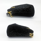 Chanel 25 A Camellia Clutch Shoulder Bag CC Logo Velvet Gold Hardware — view 3