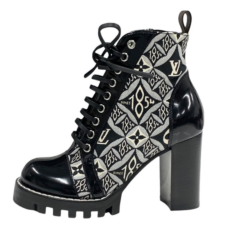 Louis Vuitton Star Trail Line Boots Short Shoes Leather Canvas Black — view 3
