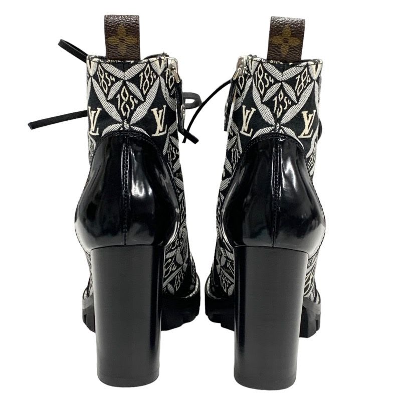 Louis Vuitton Star Trail Line Boots Short Shoes Leather Canvas Black — view 5