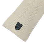 Chanel Muffler Cashmere White Coco Mark Patch Rhinestone Chain Scarf — view 2