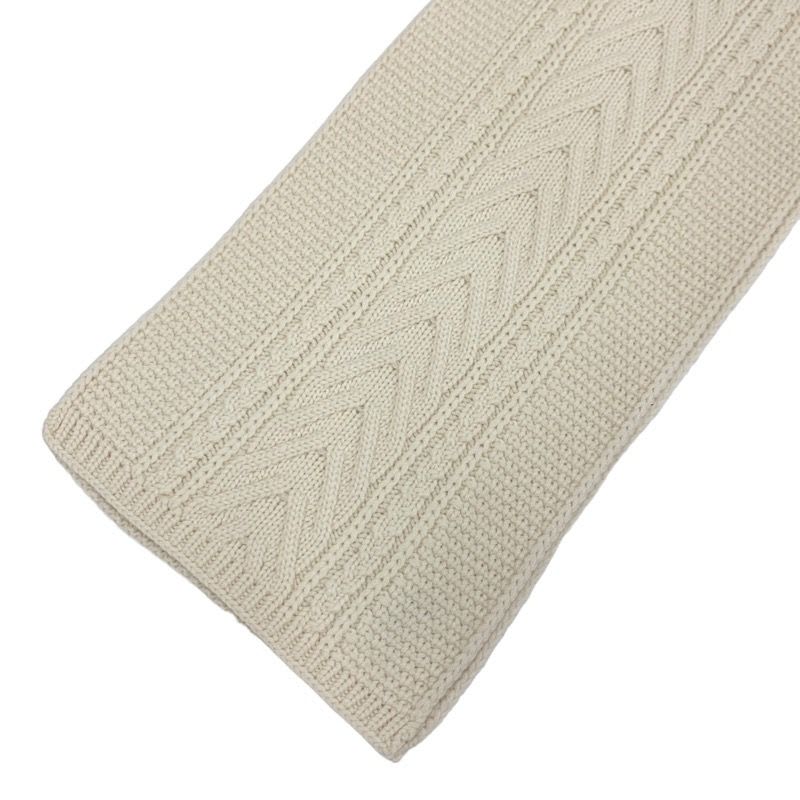 Chanel Muffler Cashmere White Coco Mark Patch Rhinestone Chain Scarf — view 3