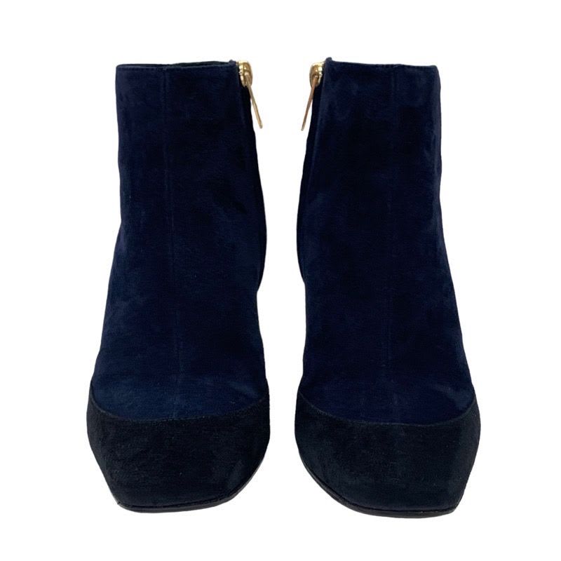 Hermes Boots Short Shoes Suede Navy Black Bicolor — view 2