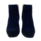 Hermes Boots Short Shoes Suede Navy Black Bicolor — view 2