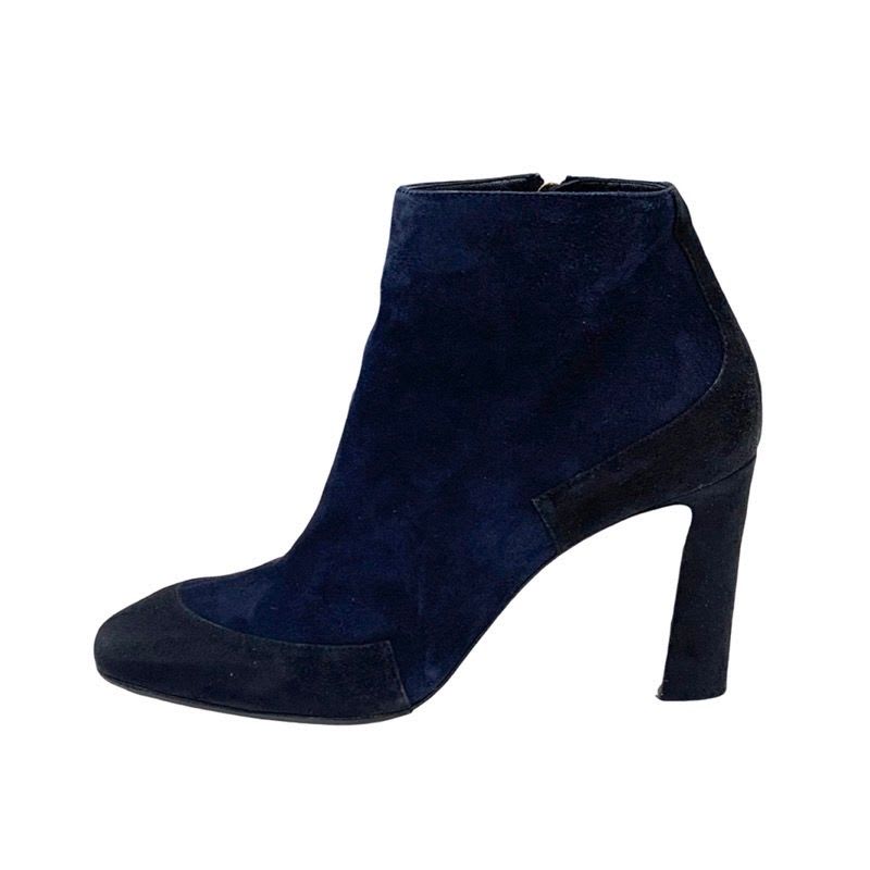 Hermes Boots Short Shoes Suede Navy Black Bicolor — view 3