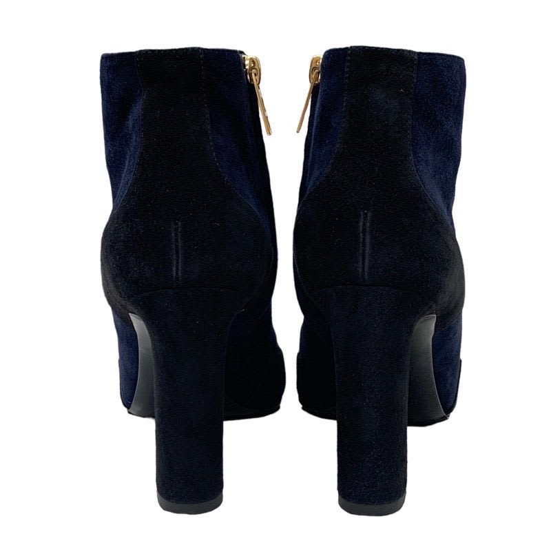 Hermes Boots Short Shoes Suede Navy Black Bicolor — view 5