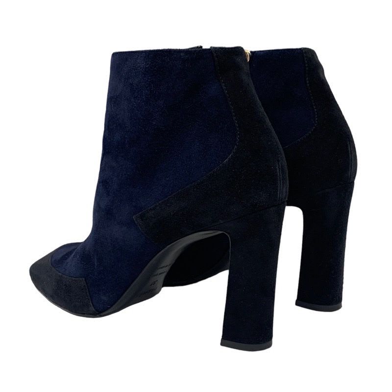 Hermes Boots Short Shoes Suede Navy Black Bicolor — view 4