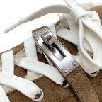 Hermes Day Sneakers Shoes Suede Shearling Brown Kelly Buckle — view 8