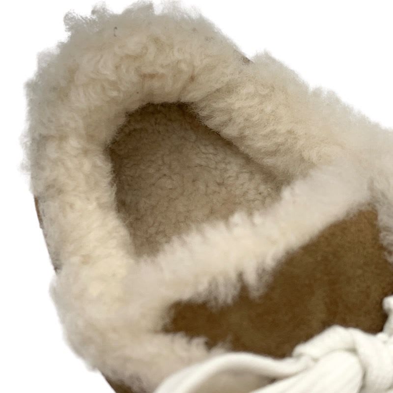 Hermes Day Sneakers Shoes Suede Shearling Brown Kelly Buckle — view 6