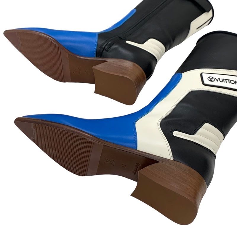 Louis Vuitton Boots Long Flags Line Logo Leather Multicolor — view 5