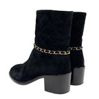 Chanel Boots Short Shoes Chain Coco Mark Suede Black — view 4