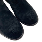 Chanel Boots Short Shoes Chain Coco Mark Suede Black — view 9