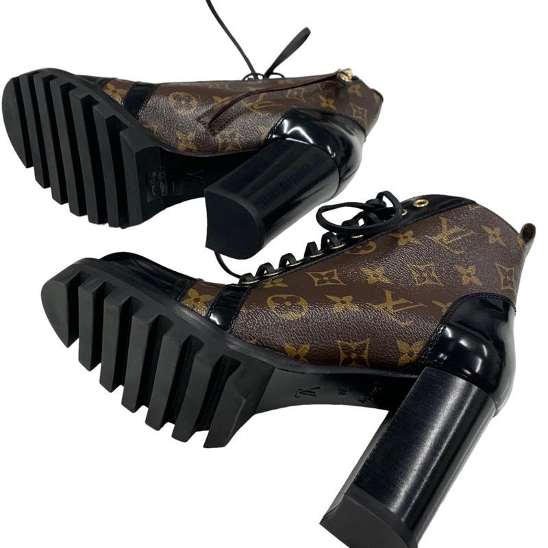 Louis Vuitton Star Trail Monogram Boots Short Ankle Lace Up Leather — view 6