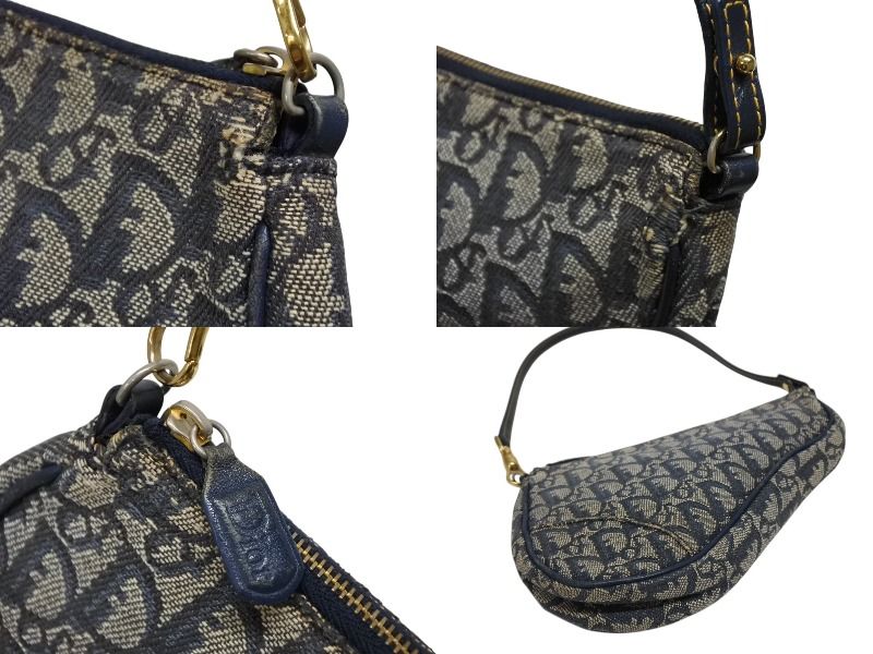 Dior Saddle Pouch MC Navy Trotter Pattern Galliano — view 6