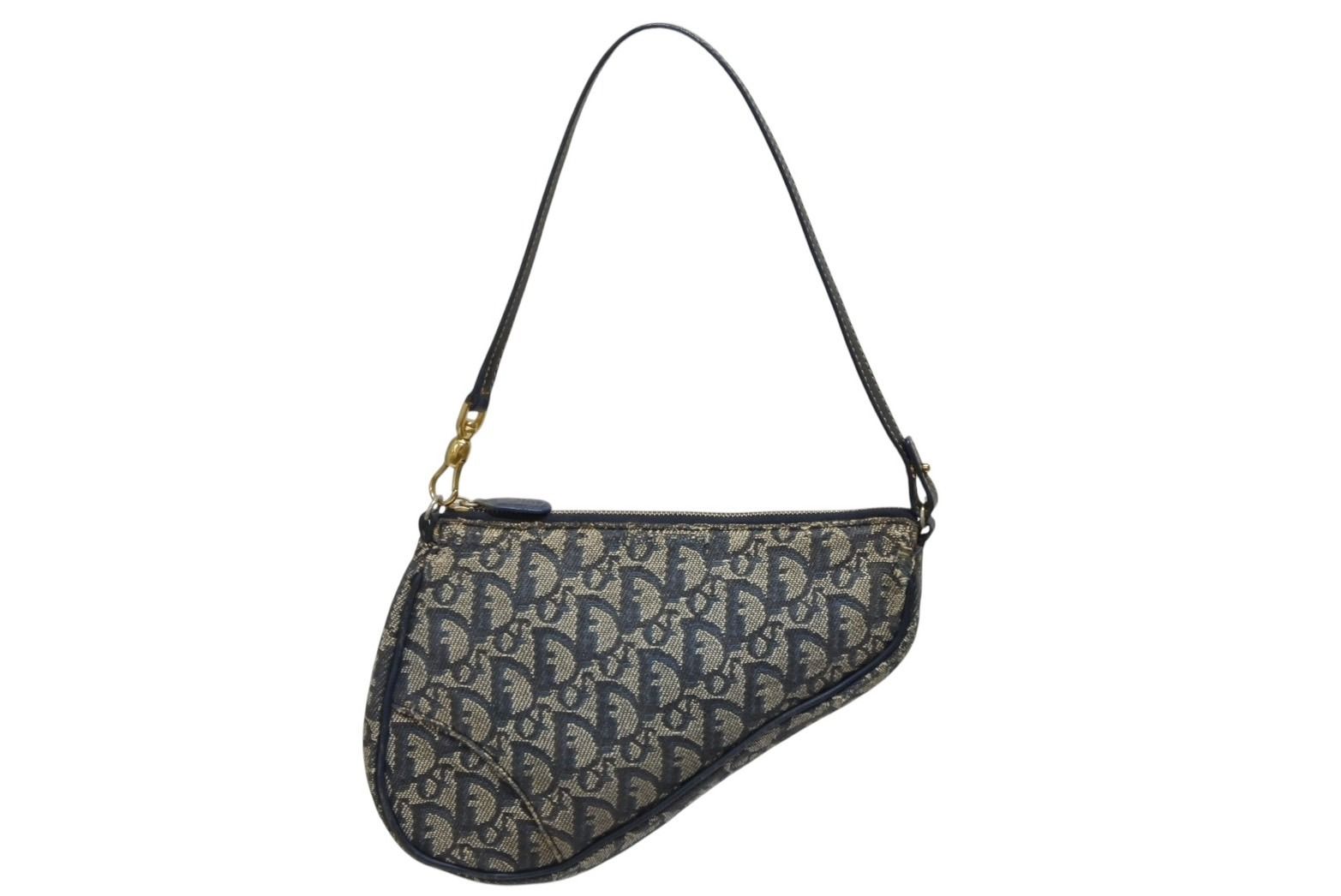 Dior Saddle Pouch MC Navy Trotter Pattern Galliano