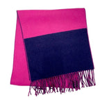 Hermes Muffler Shawl Cashmere Purple Navy Scarf — view 2