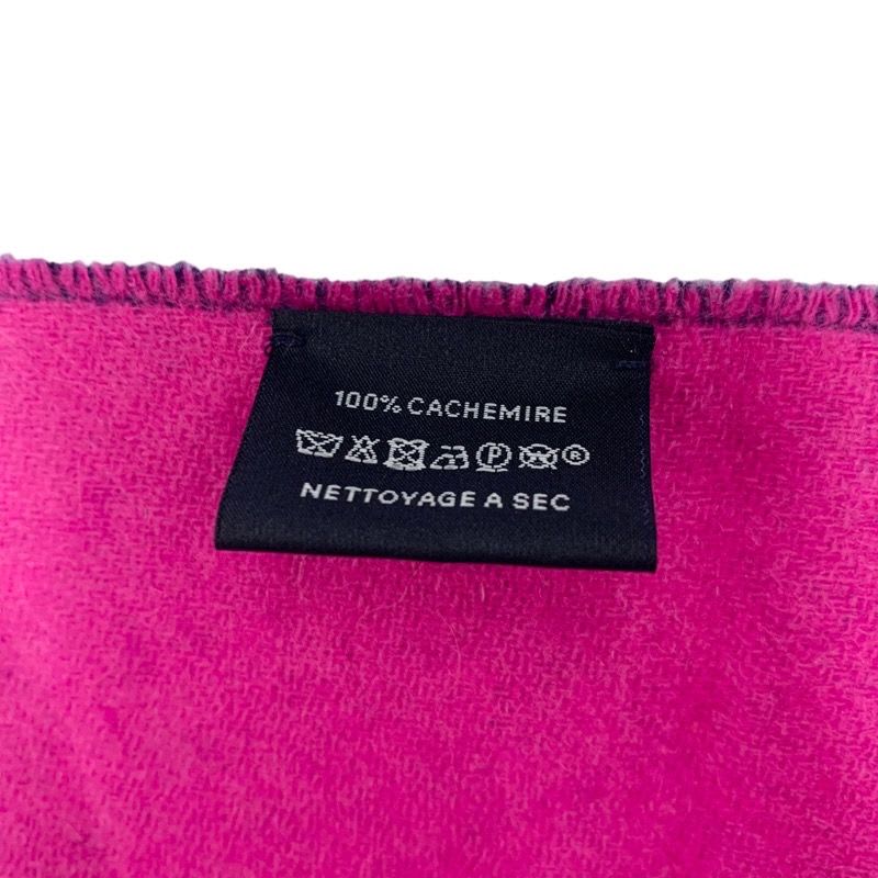 Hermes Muffler Shawl Cashmere Purple Navy Scarf — view 6