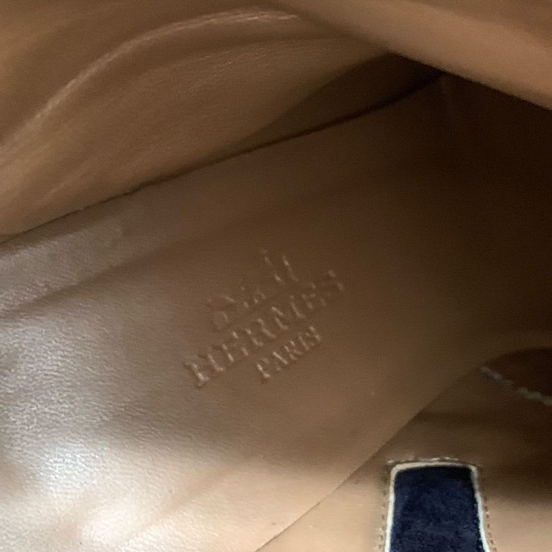Hermes Boots Short Kelly Hardware Suede Navy — view 7