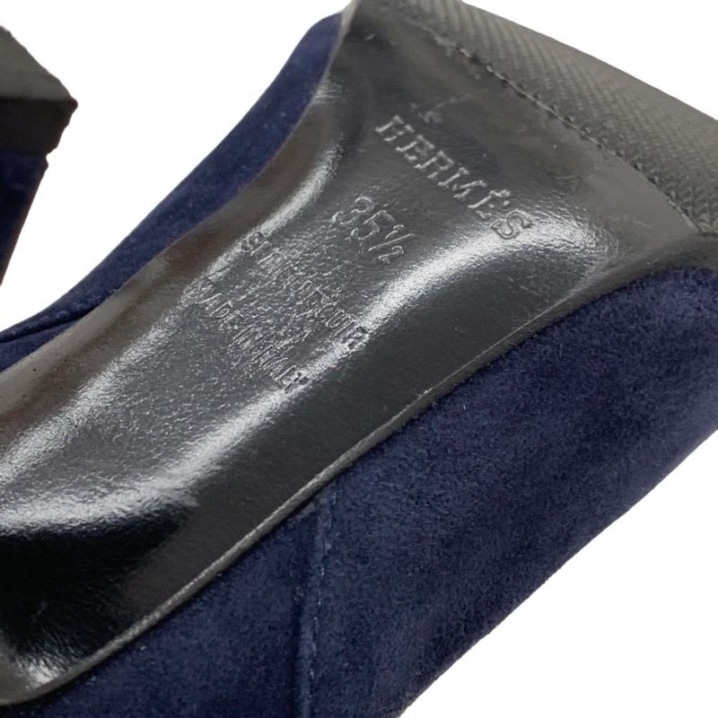 Hermes Boots Short Kelly Hardware Suede Navy — view 8