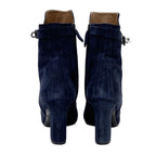 Hermes Boots Short Kelly Hardware Suede Navy — view 5