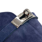 Hermes Boots Short Kelly Hardware Suede Navy — view 9