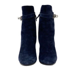 Hermes Boots Short Kelly Hardware Suede Navy — view 2
