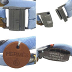 Hermes Petite Ash Silk Bracelet Hhardware Blue Aq8258 — view 4