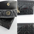 Dior My Violet Wallet Lambskin Black Gold Hardware Long — view 7