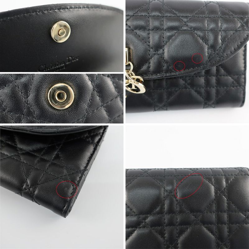 Dior My Violet Wallet Lambskin Black Gold Hardware Long — view 7