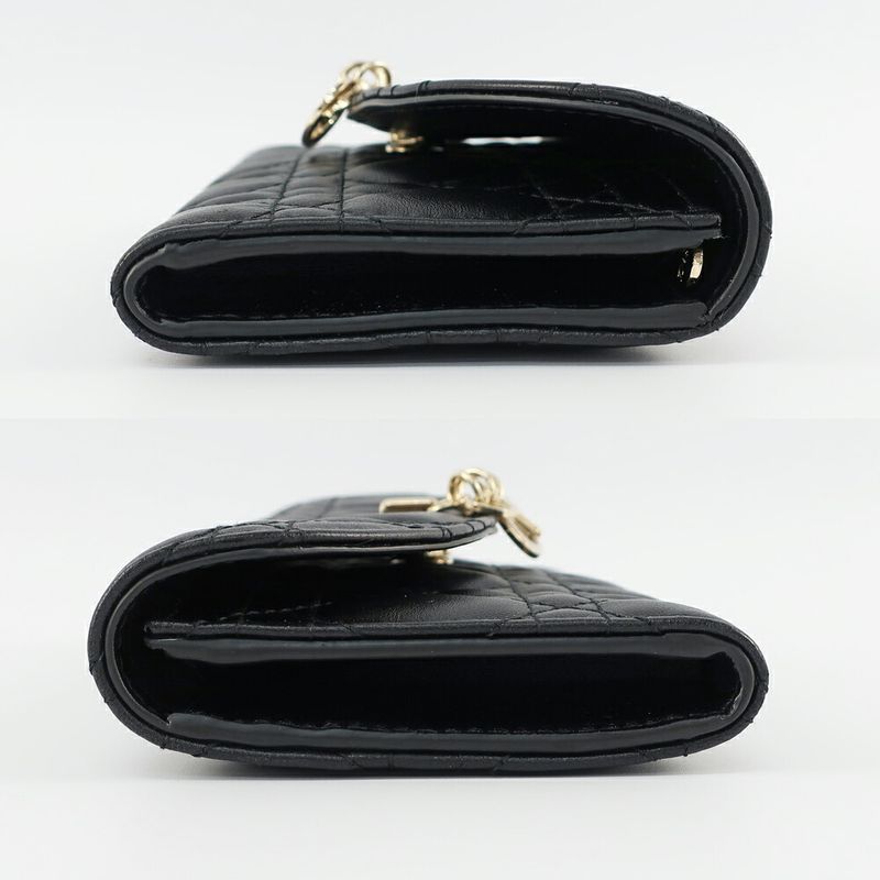 Dior My Violet Wallet Lambskin Black Gold Hardware Long — view 3