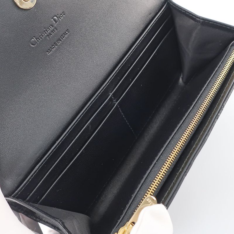 Dior My Violet Wallet Lambskin Black Gold Hardware Long — view 6