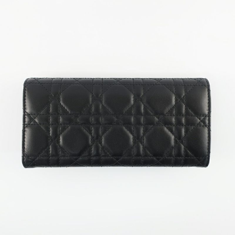 Dior My Violet Wallet Lambskin Black Gold Hardware Long — view 2