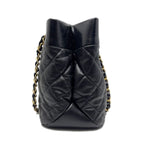 Chanel Quilted CC Logo Chainto Bag Lambskin Black Gold — view 4