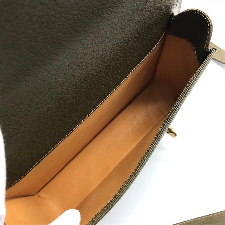Gucci Geki Bamboo Double Face 2-Way Bag Crossbody Khaki Leather — view 8