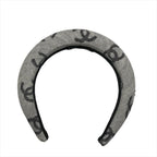 Chanel CC Logo Denim Headband Hair Gray All Over Pattern — view 2